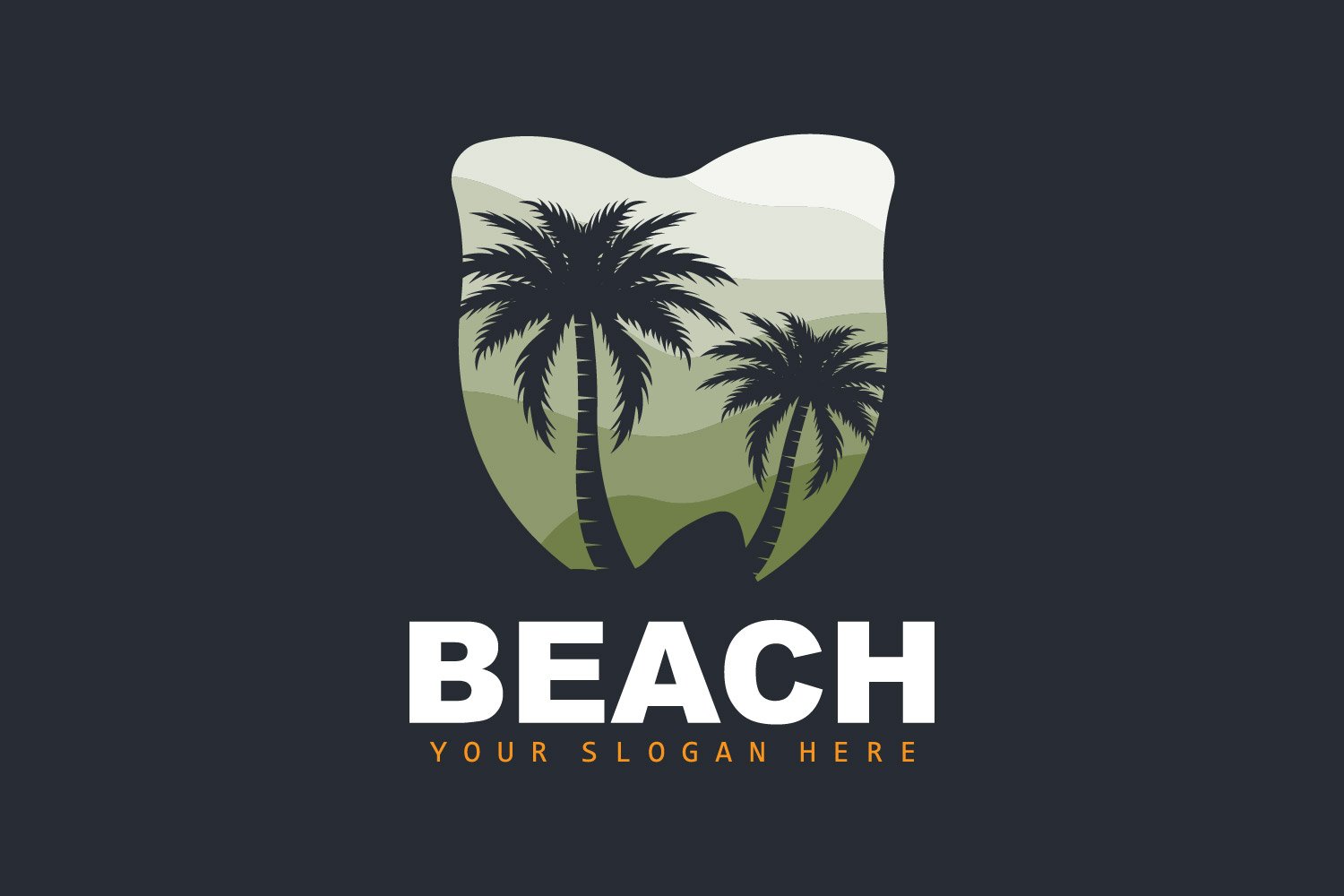 Palm Tree Logo Beach Summer DesignV27