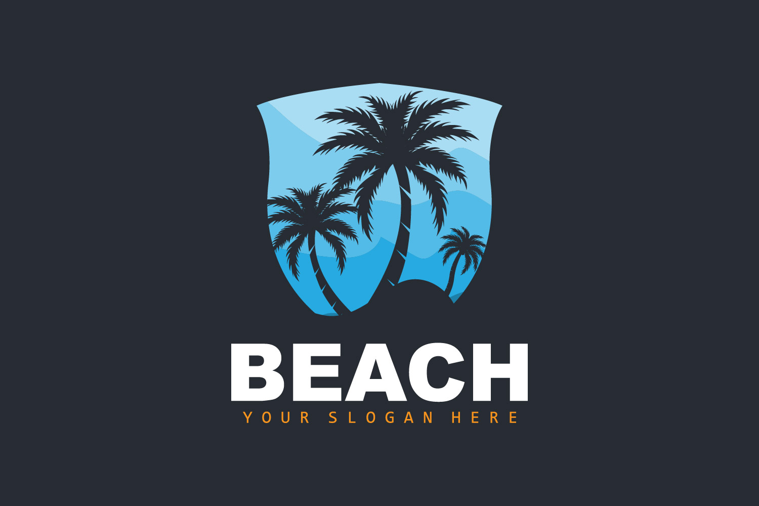 Palm Tree Logo Beach Summer DesignV28
