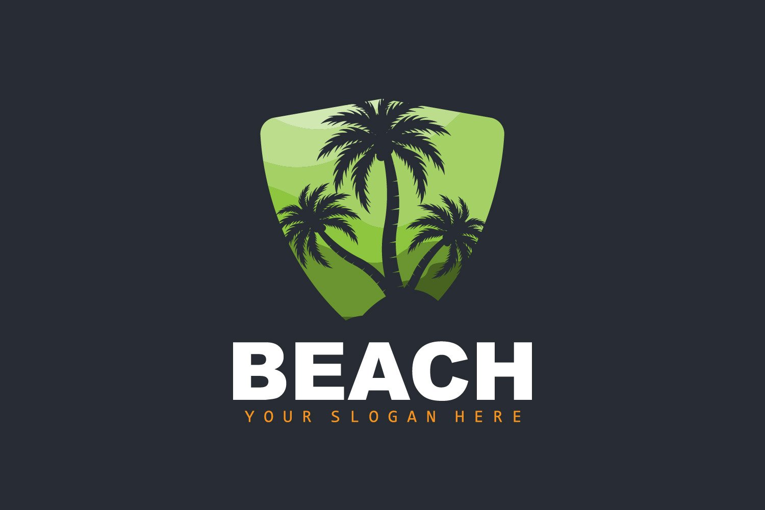 Palm Tree Logo Beach Summer DesignV30
