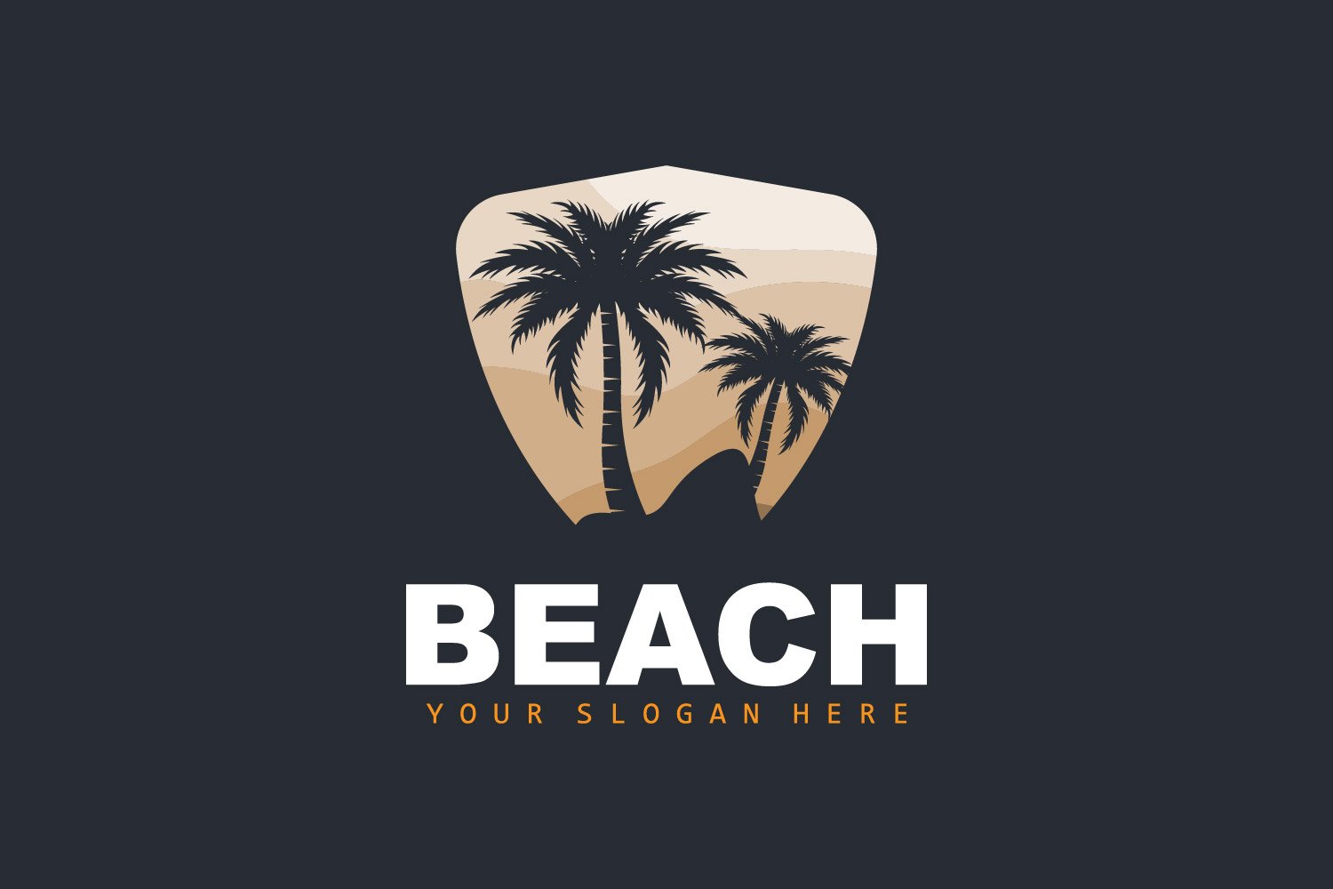 Palm Tree Logo Beach Summer DesignV31