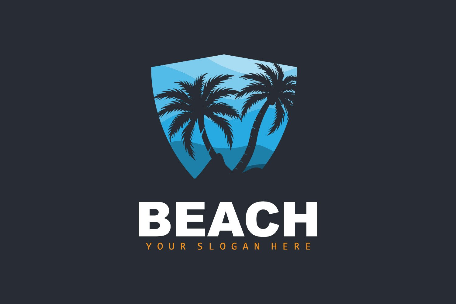 Palm Tree Logo Beach Summer DesignV32