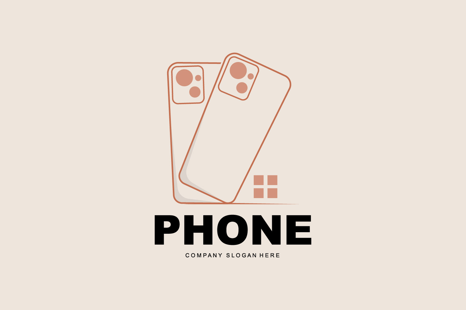 Smartphone Logo Vector Modern Phone DesignV2