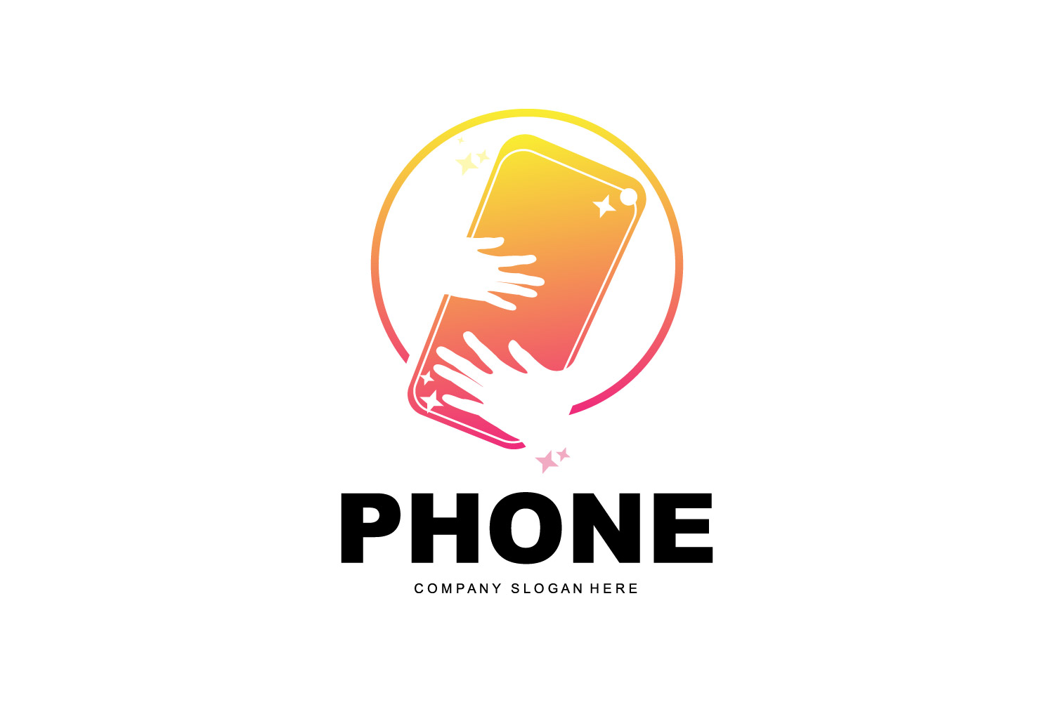 Smartphone Logo Vector Modern Phone DesignV15