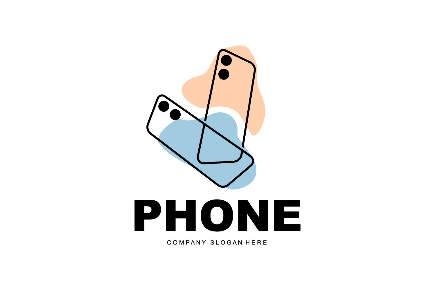 Smartphone Logo Vector Modern Phone DesignV36