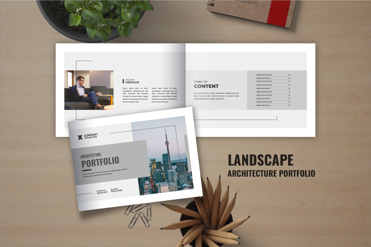 Landscape Architecture Portfolio or Landscape Architecture catalog brochure design template