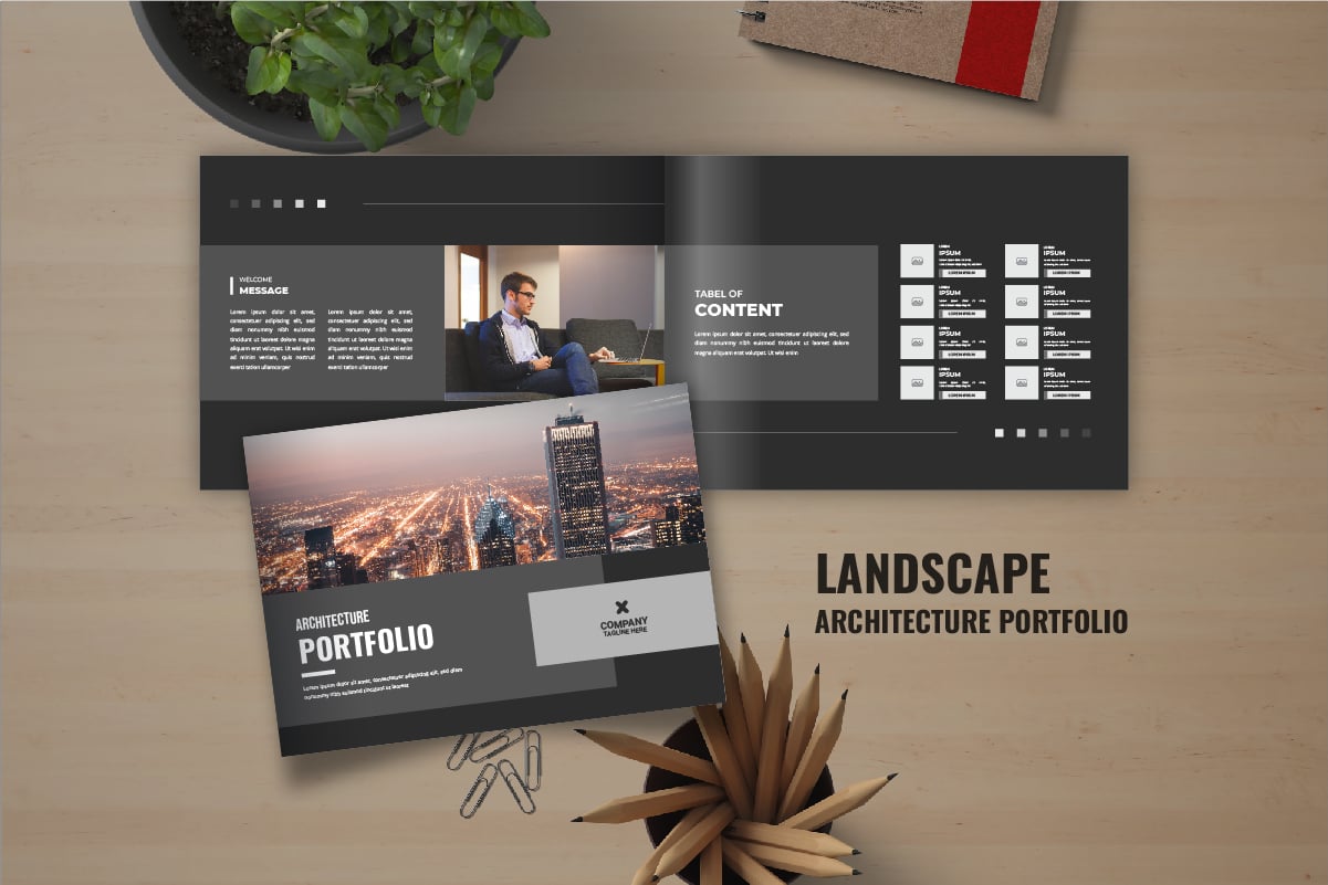 Landscape Architecture Portfolio or Landscape Architecture catalog brochure template design