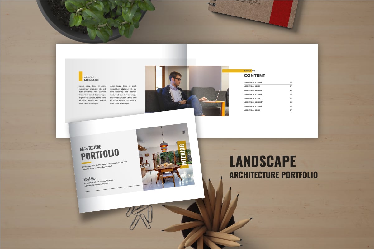 Landscape Architecture Portfolio or Landscape Architecture catalog brochure layout