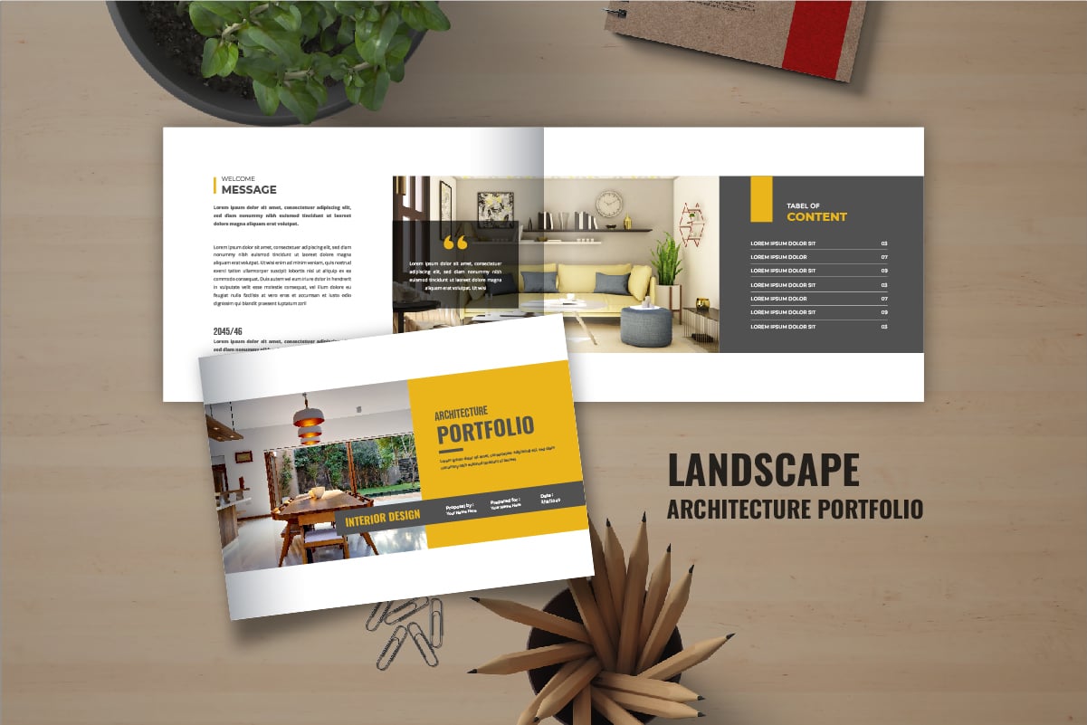 Landscape Architecture Portfolio or Landscape Architecture catalog brochure design layout