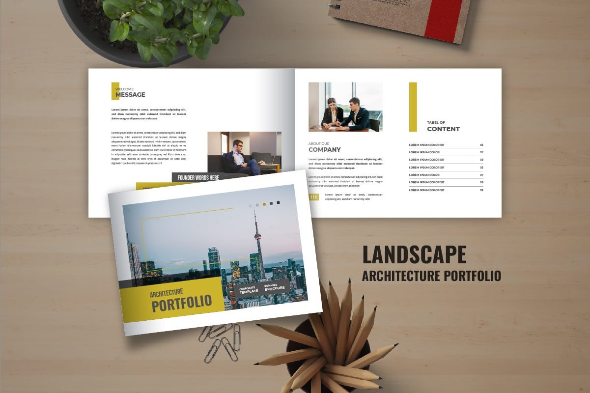 Landscape Architecture Portfolio or Landscape Architecture catalog brochure template design layout