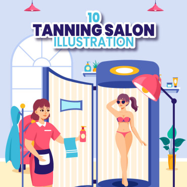 Salon Tanning Illustrations Templates 404988