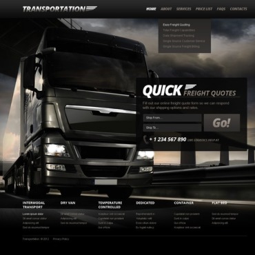 Company Transport Responsive Website Templates 40509