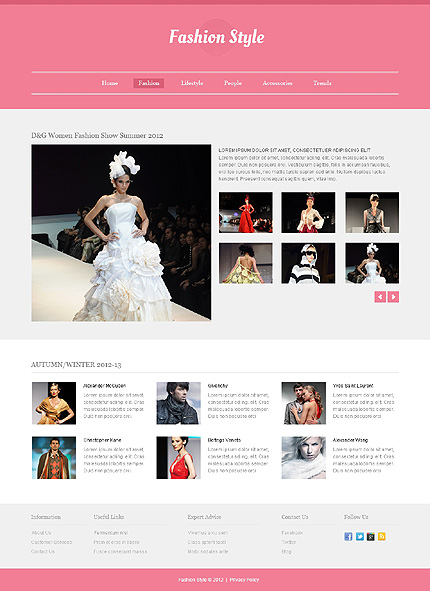 Fashion Responsive Website Template #40548