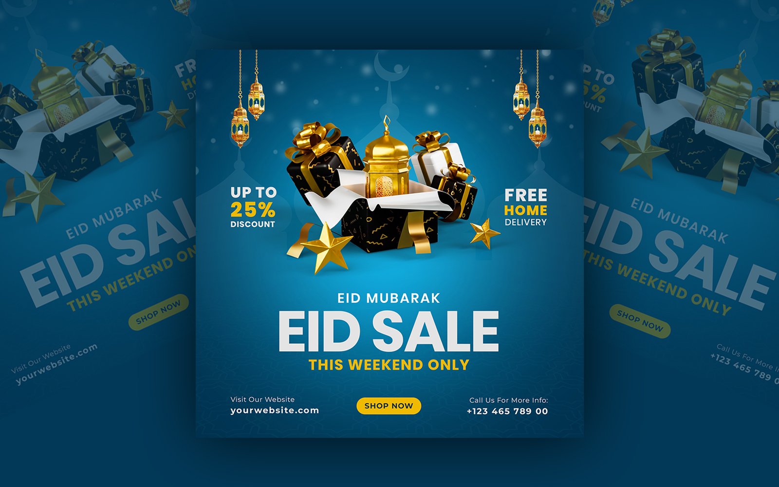 Eid Mubarak Sale  Social Media Post Template