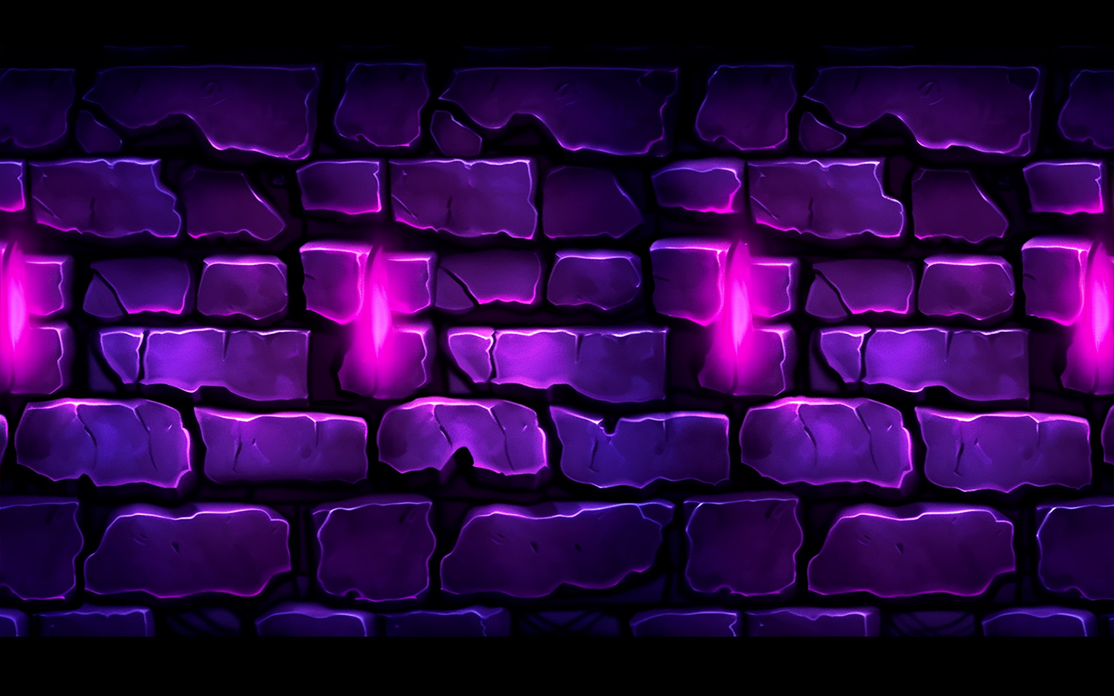 Brick wall with purple neon light_Brick wall with pink neon light_neon brick wall