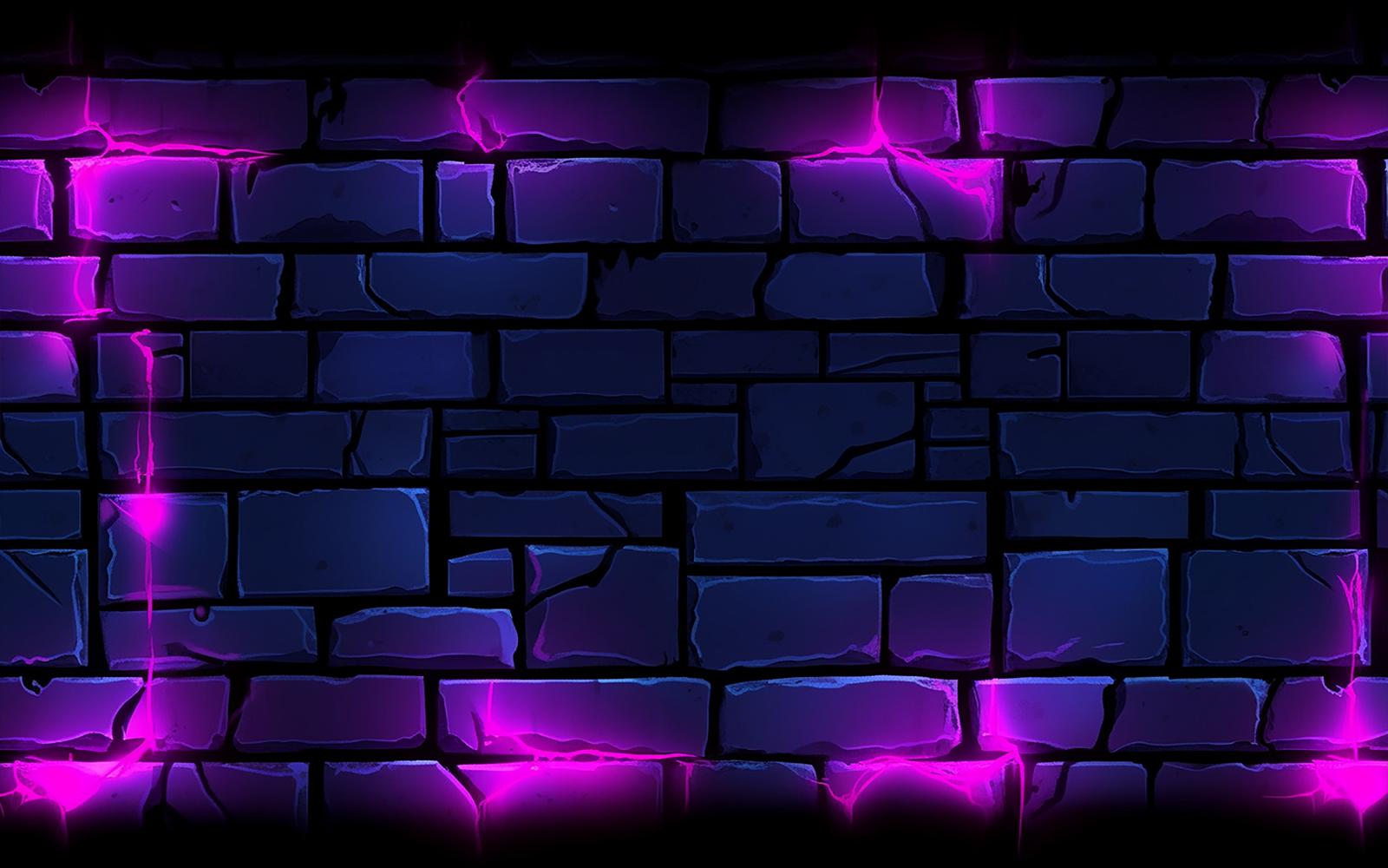 Dark brick wall with neon light
