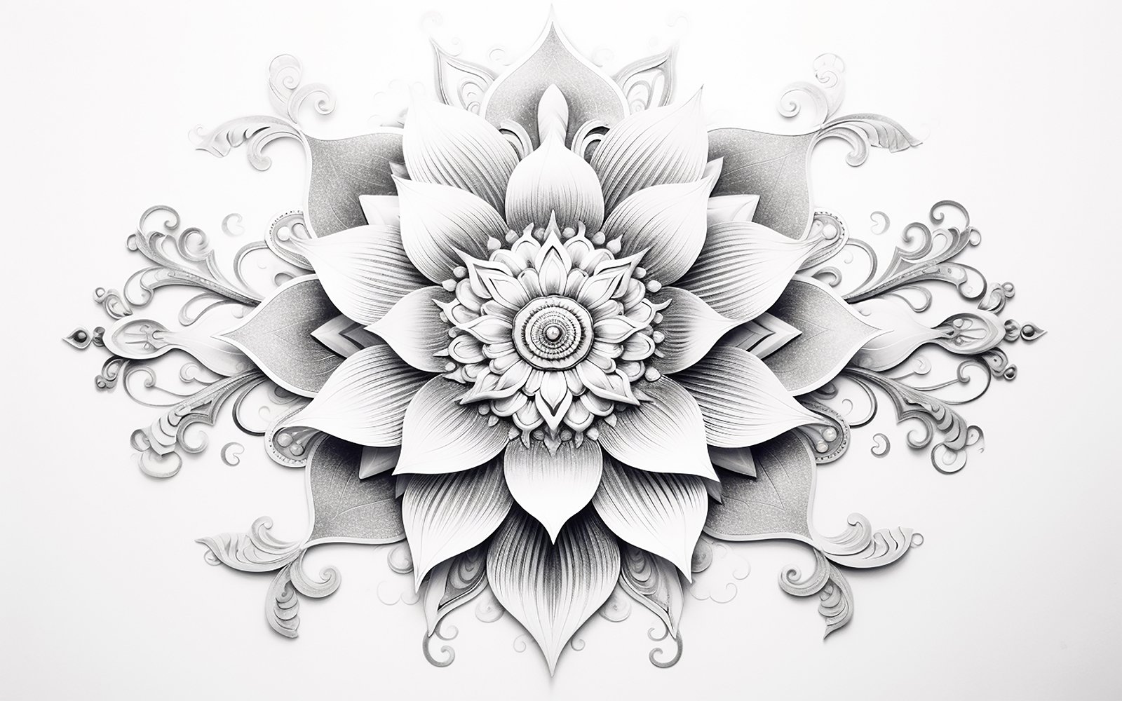 Black and white mandala design_coloring jewellery design_colored mandala design