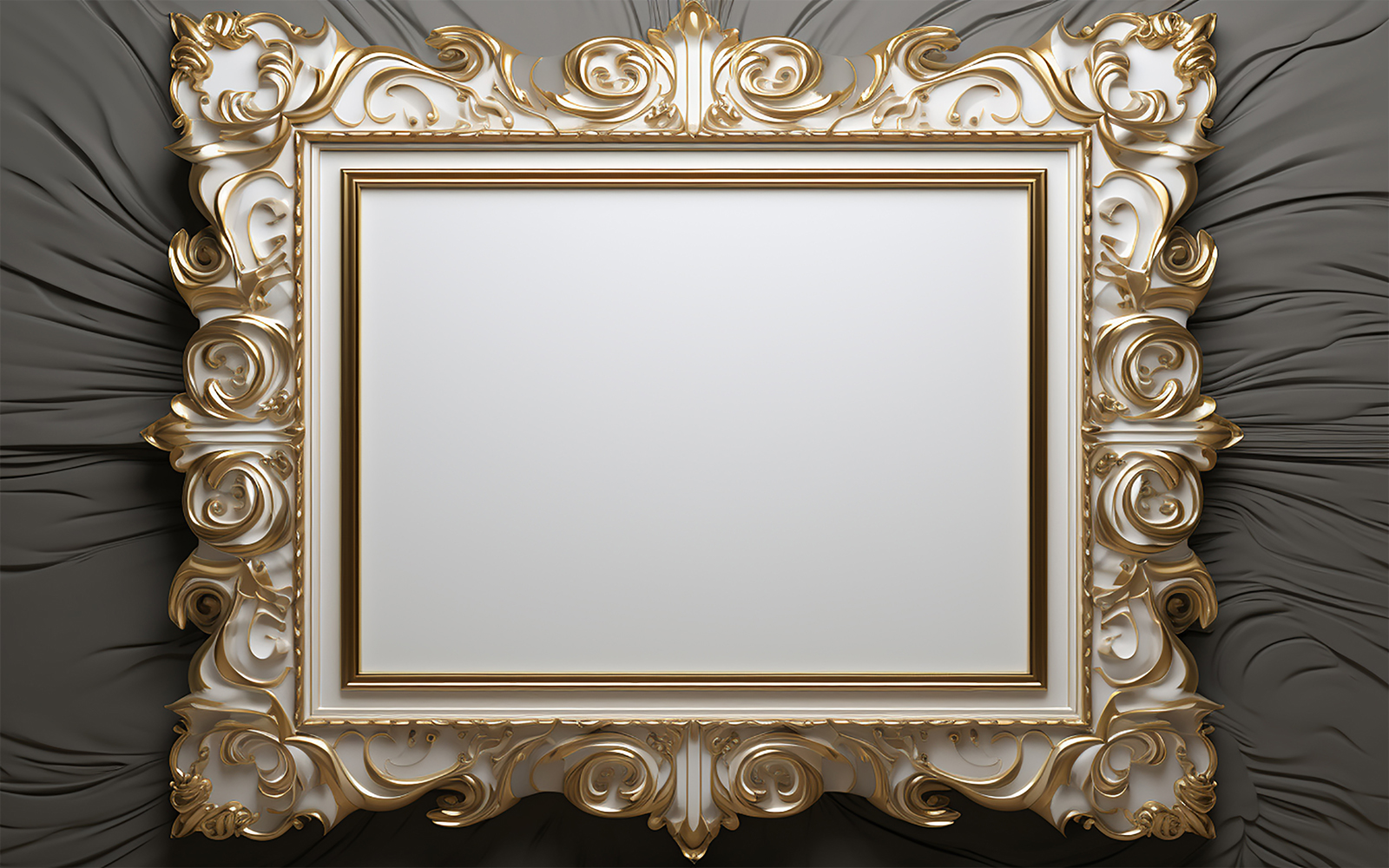 Blank white frame_gold border blank frame