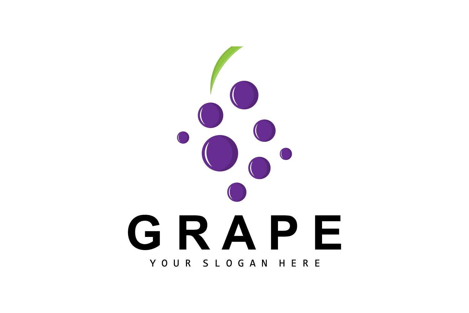 Grape Fruit Logo Style Fruit Design V5