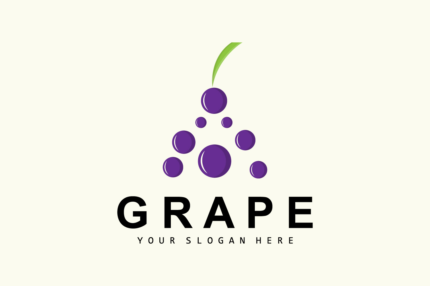 Grape Fruit Logo Style Fruit Design V6