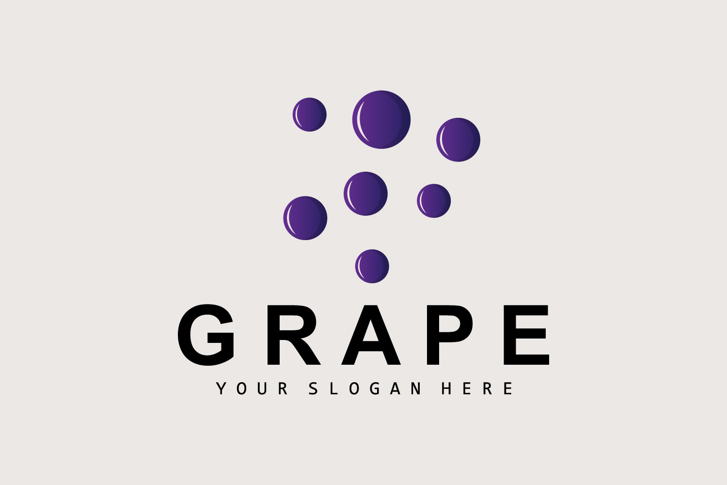 Grape Fruit Logo Style Fruit Design V11