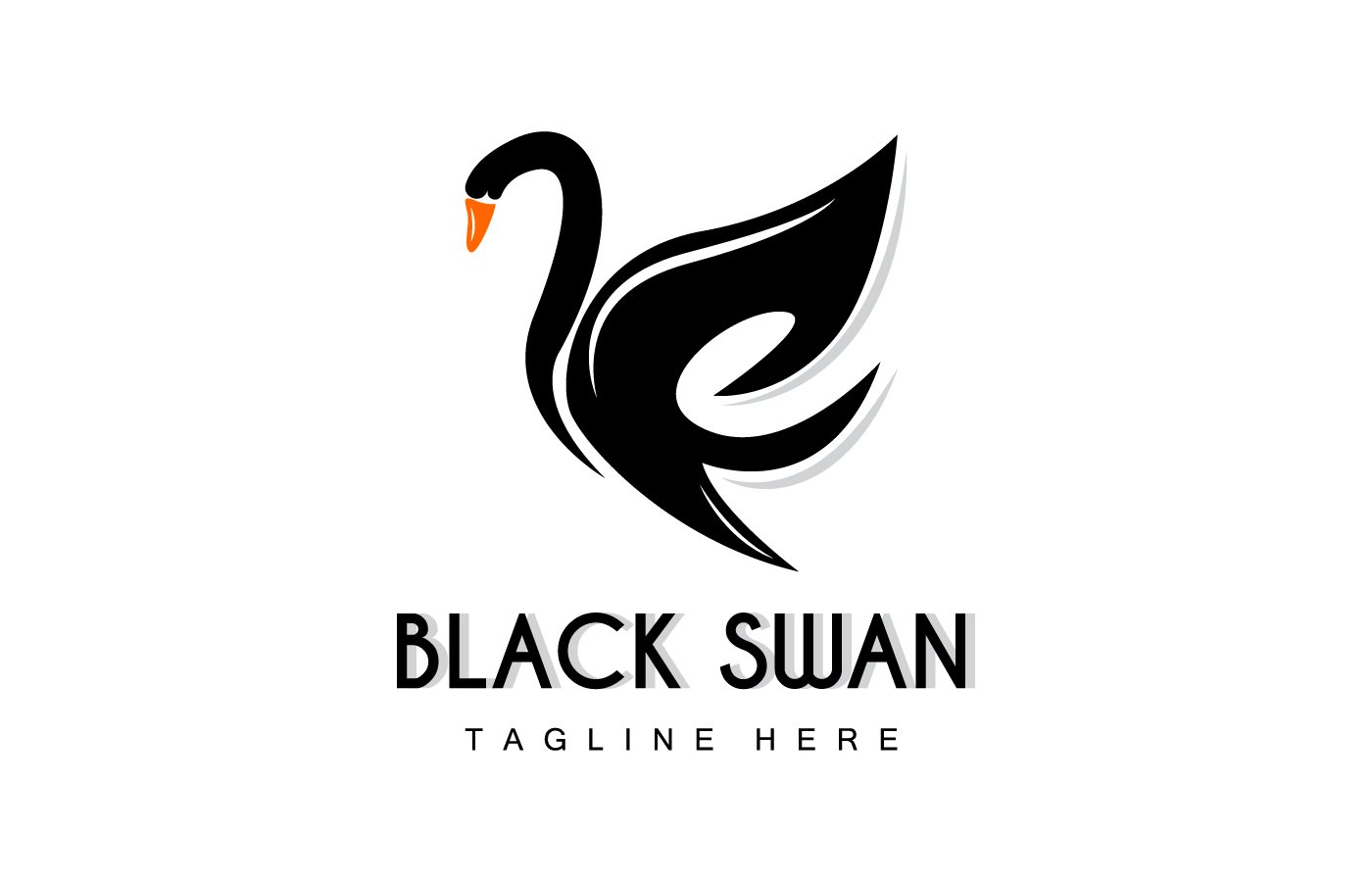 Swan Logo Bird Animal Design V2