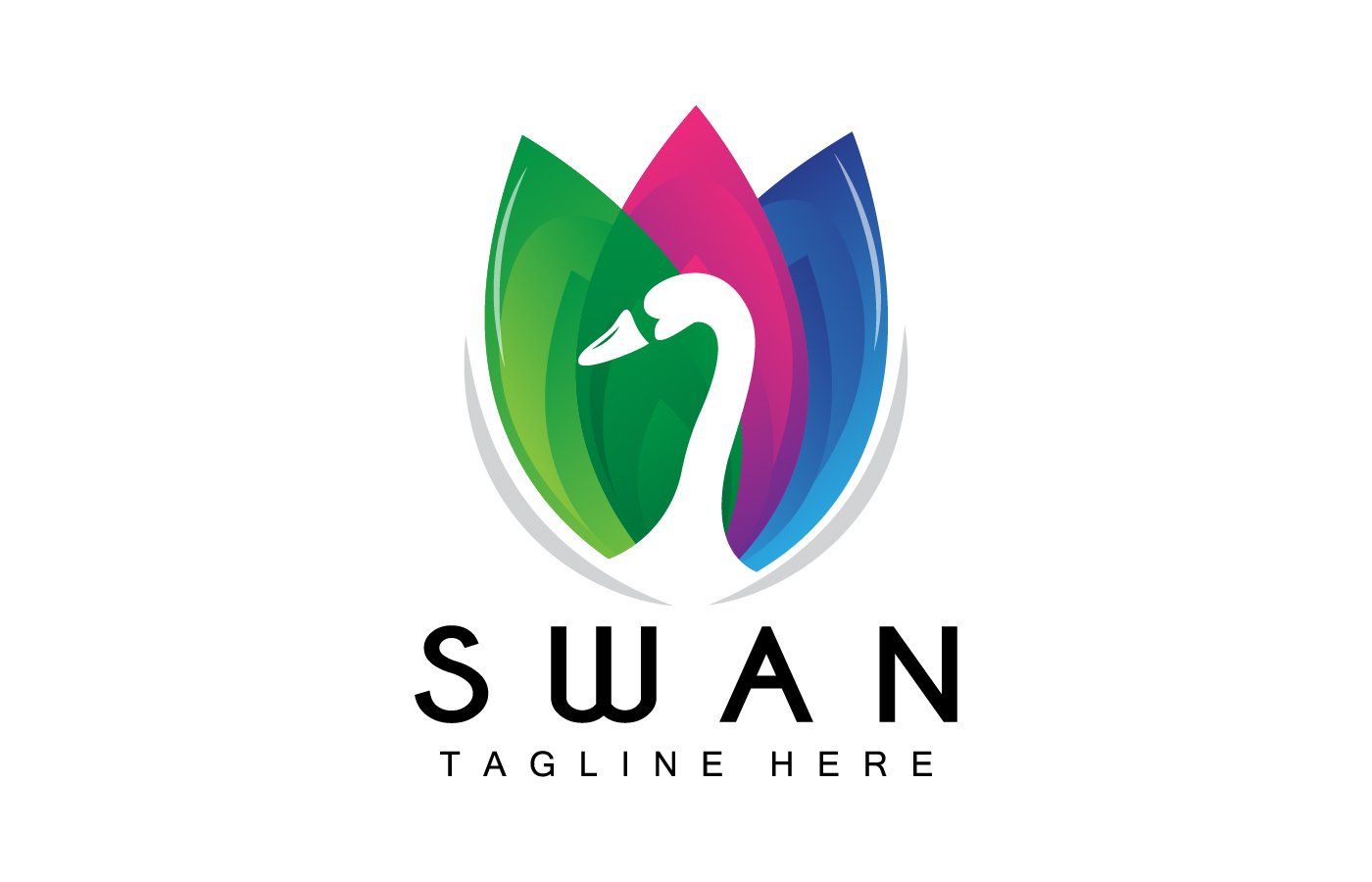 Swan Logo Bird Animal Design V4