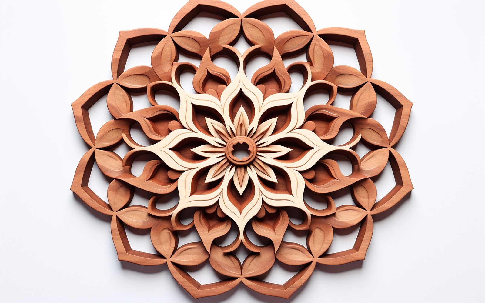 Wooden circle design_3d wooden mandala art design