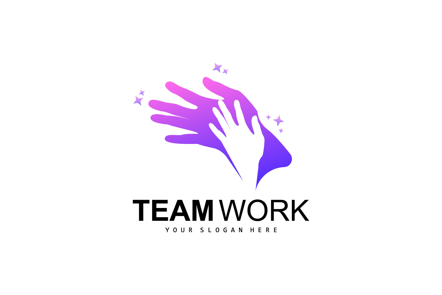 Hand Logo Teamwork Vector  Company DesignV6