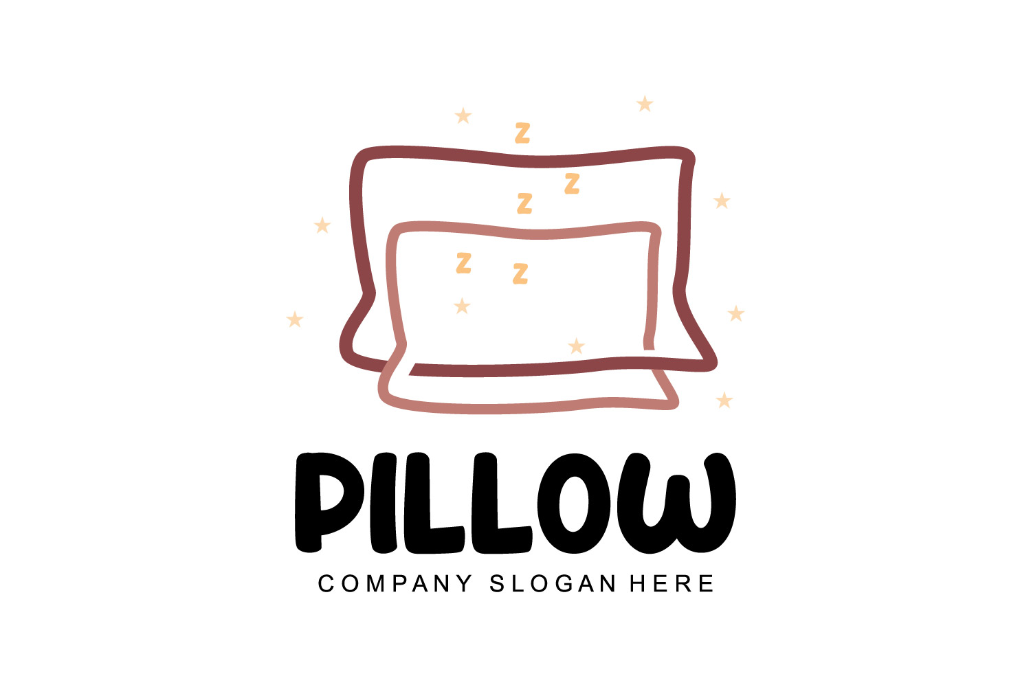 Pillow Logo Bed Design Template  VectorV8