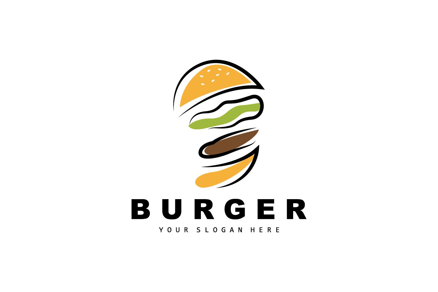 Burger Logo Fast Food Design  VectorV4