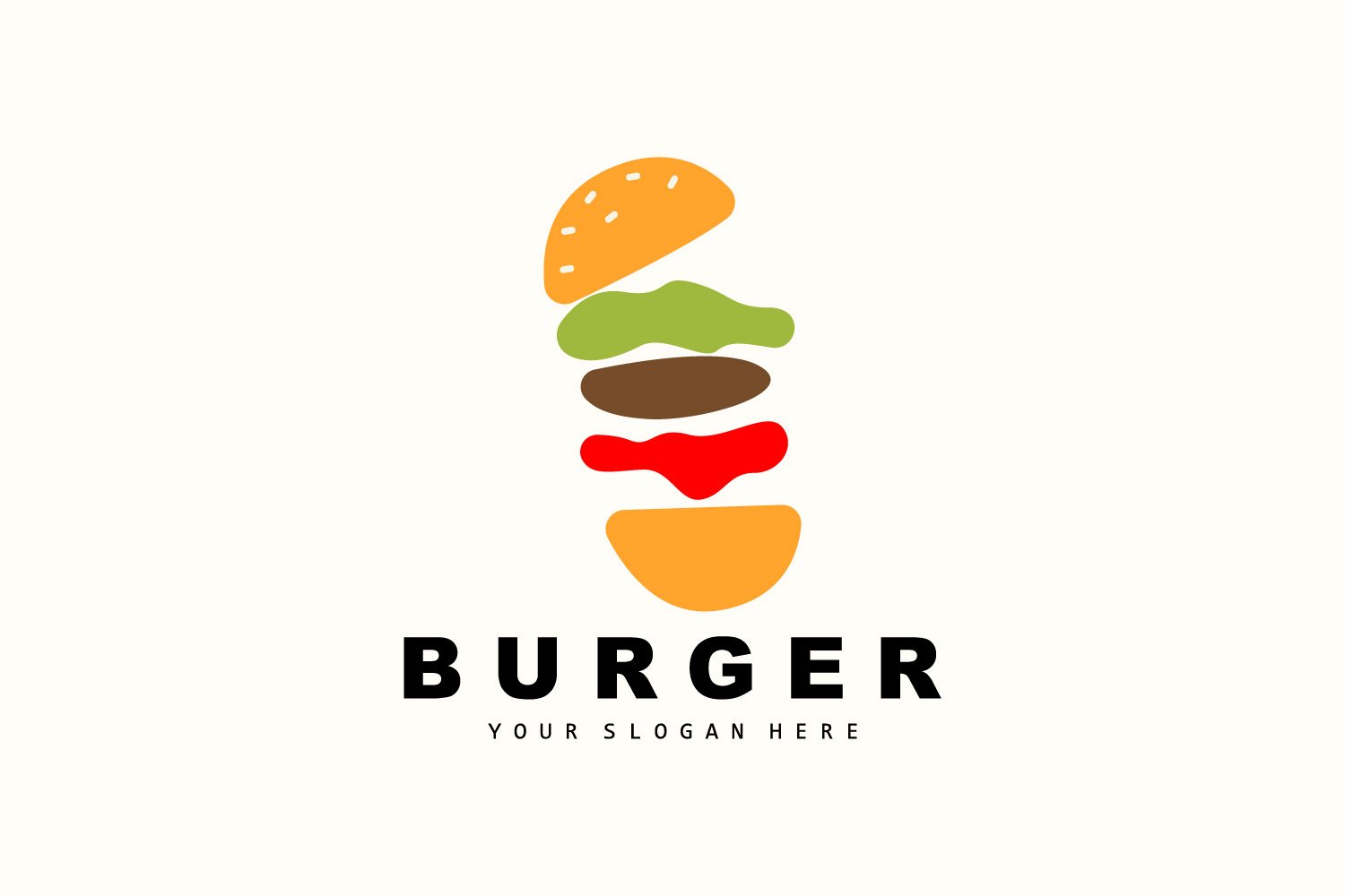 Burger Logo Fast Food Design  VectorV1