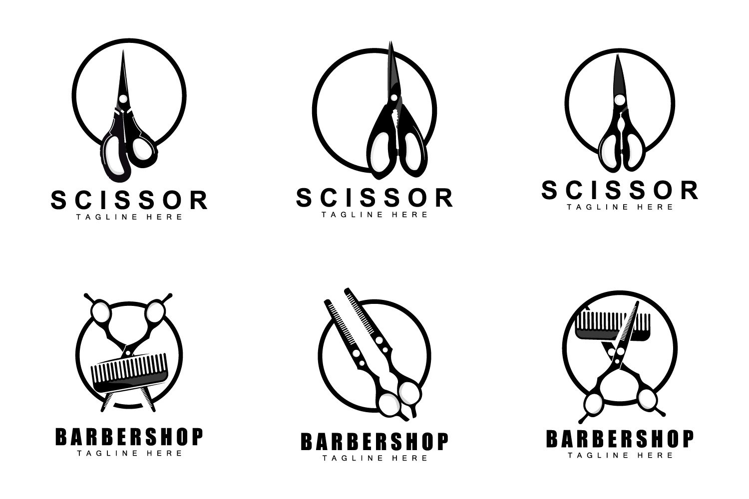 Scissors logo design vintage old simpleV19