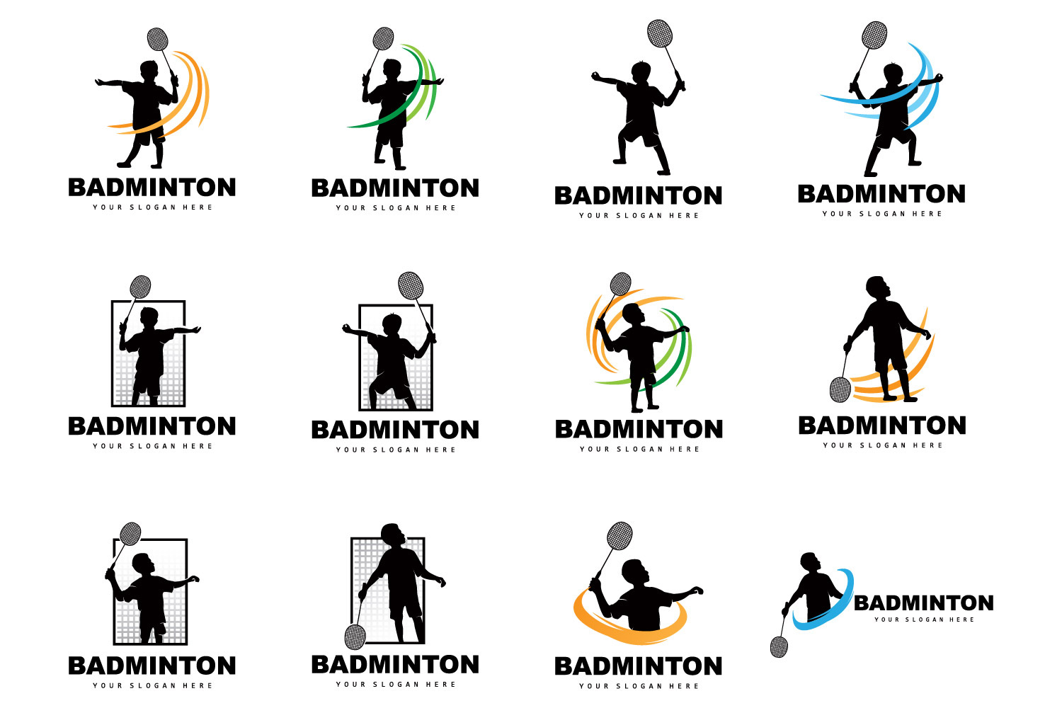 Badminton Logo Simple Badminton Racket DesignV5