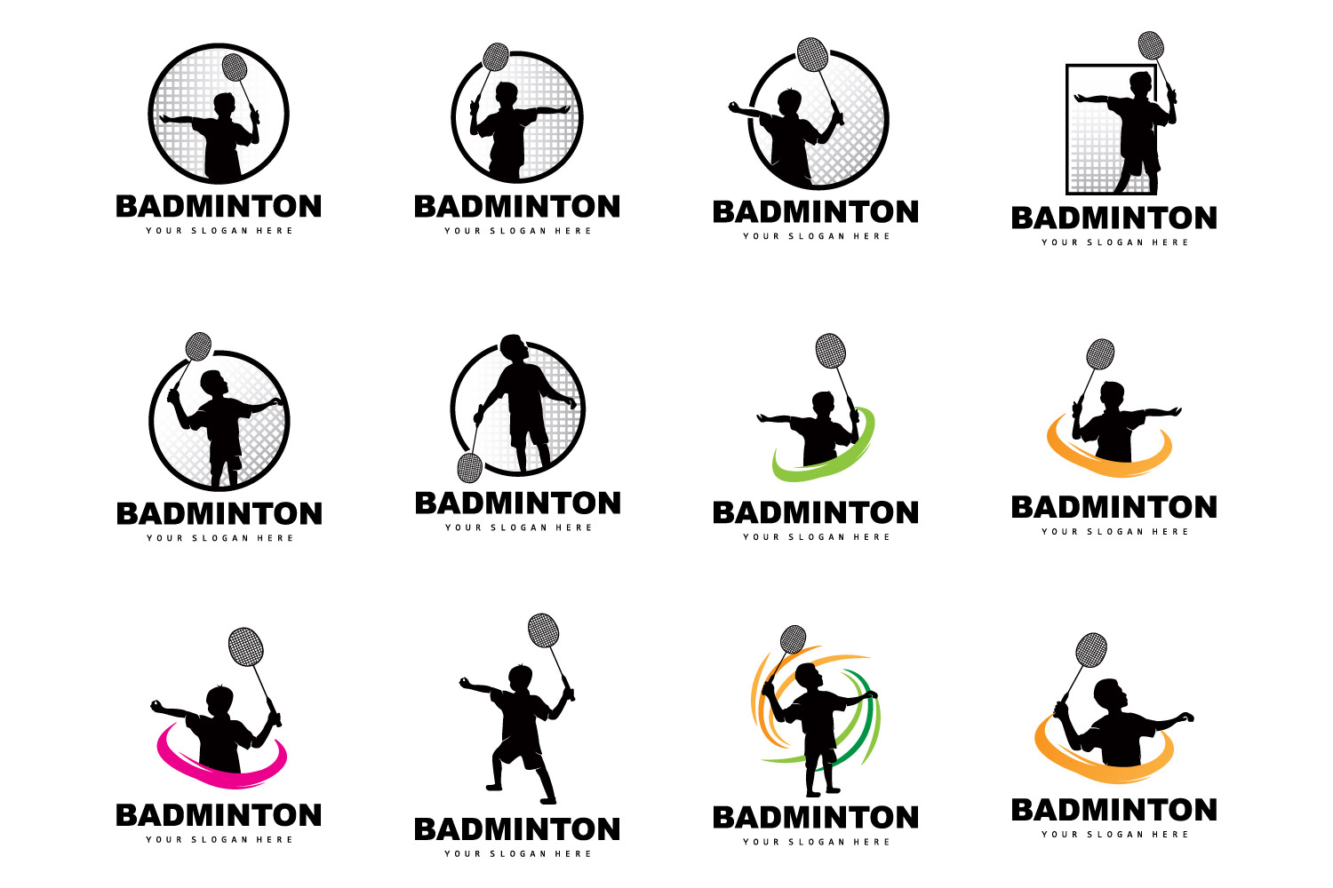 Badminton Logo Simple Badminton Racket DesignV4