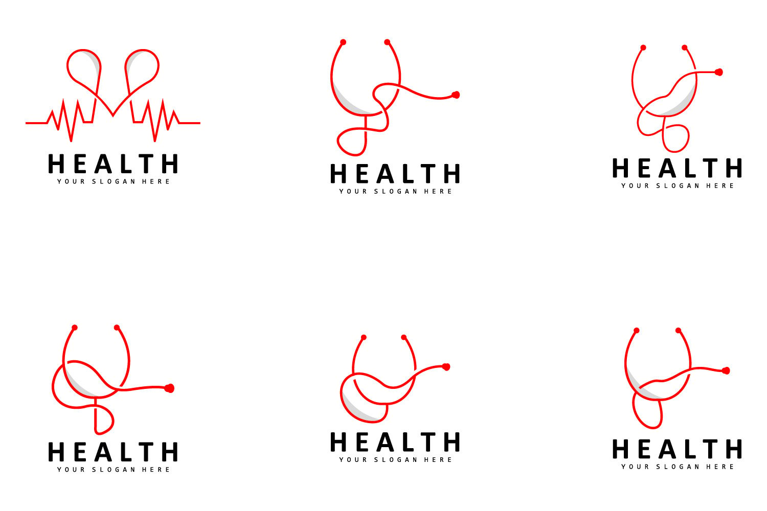 Stethoscope Logo Simple Health Care DesignV3
