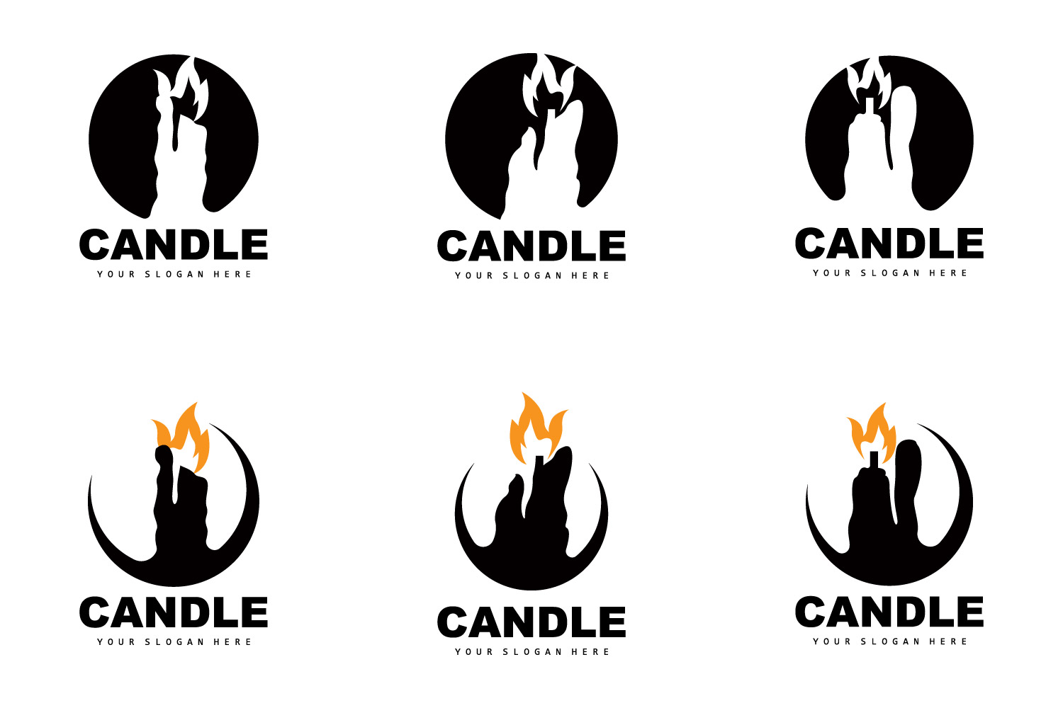 Candle Logo Dinner Flame Light DesignV3