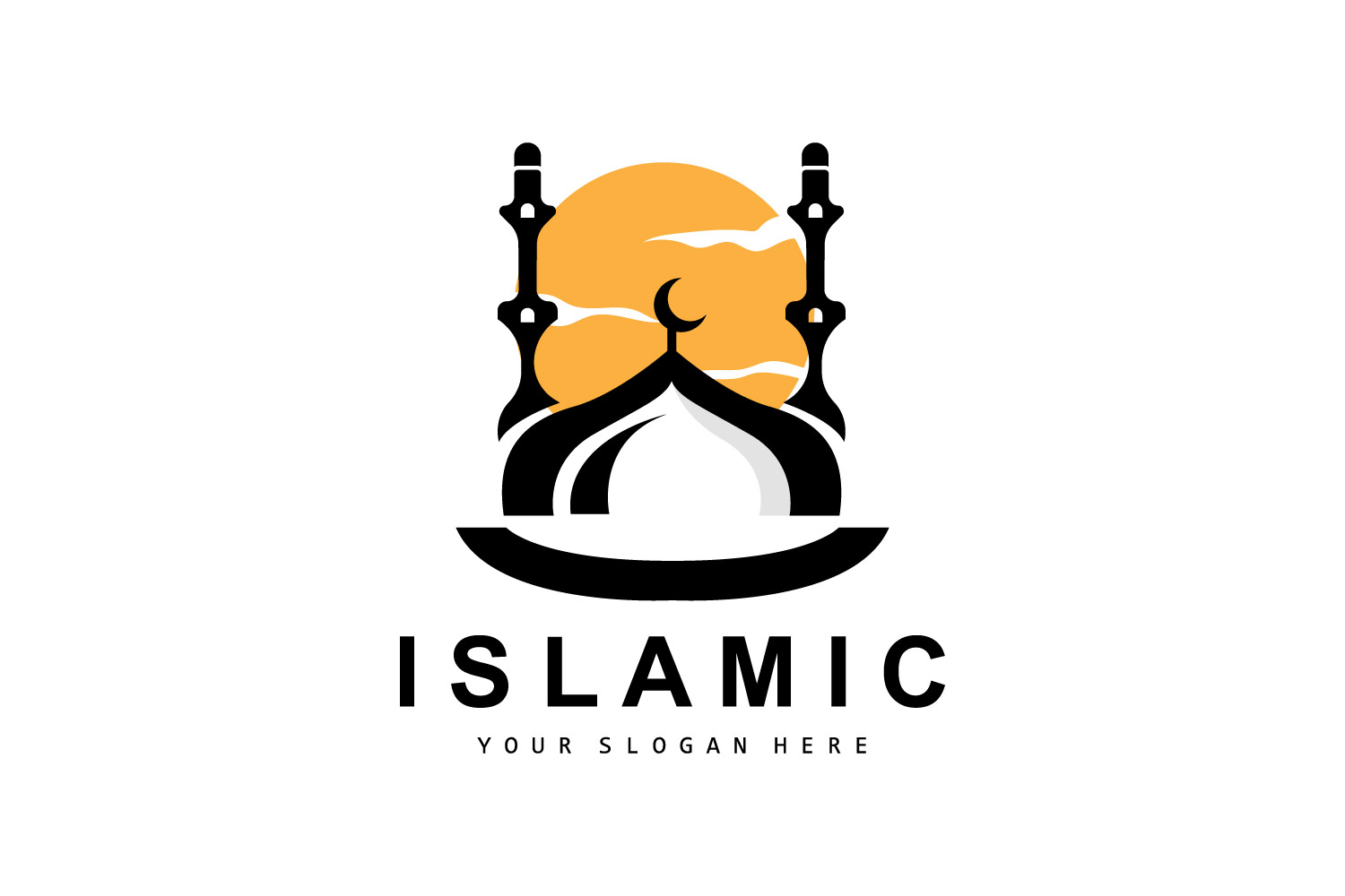 Mosque logo ramadan design template vectorV9