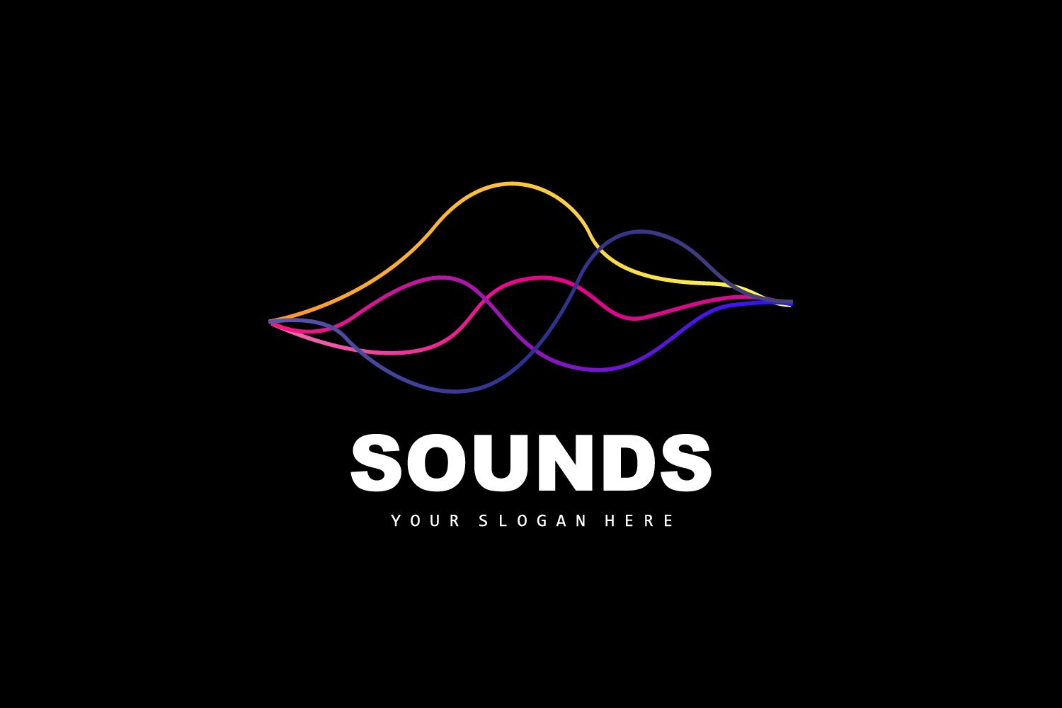 Sound Wave Logo Equalizer Design Music V6