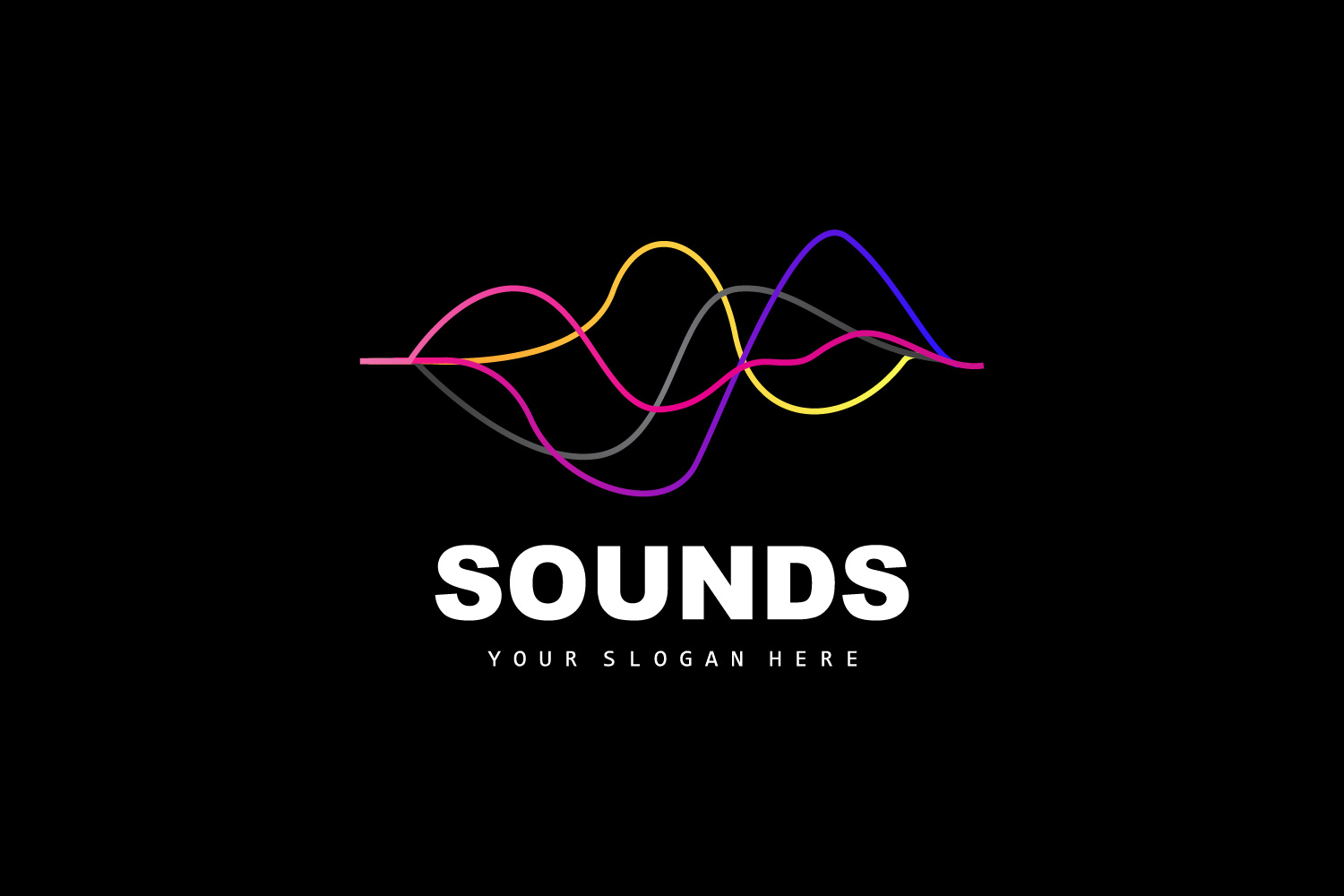 Sound Wave Logo Equalizer Design Music V7