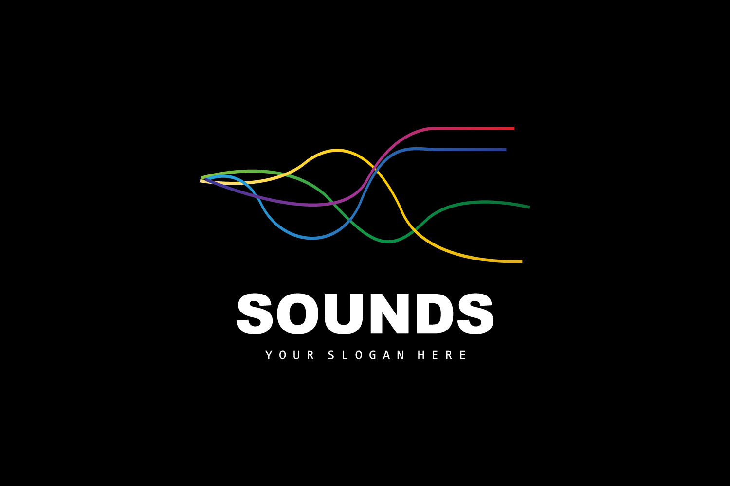 Sound Wave Logo Equalizer Design Music V13