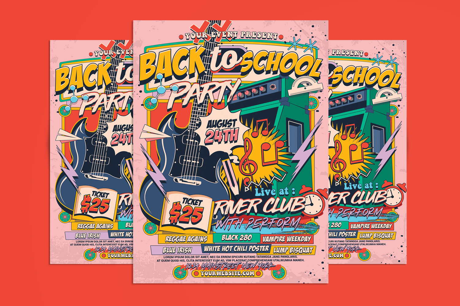 Back to School Party Flyer Poster