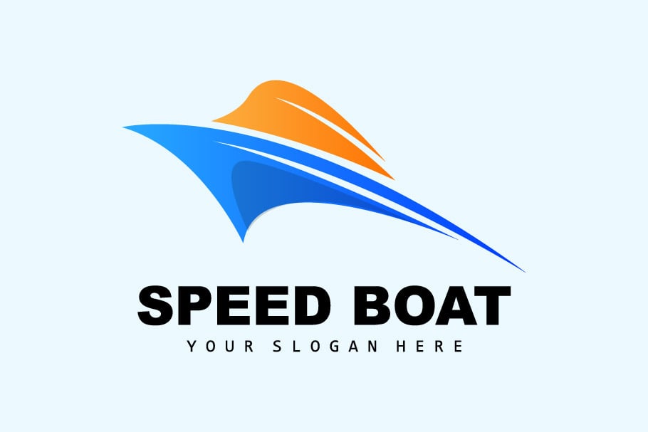Speedboat logo vector sea ship design V1