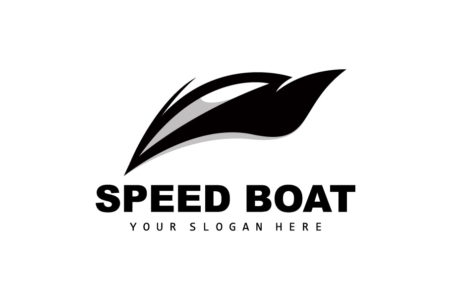 Speedboat logo vector sea ship design V5
