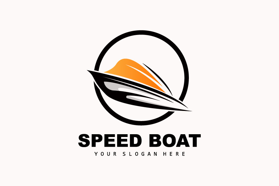 Speedboat logo vector sea ship design V11