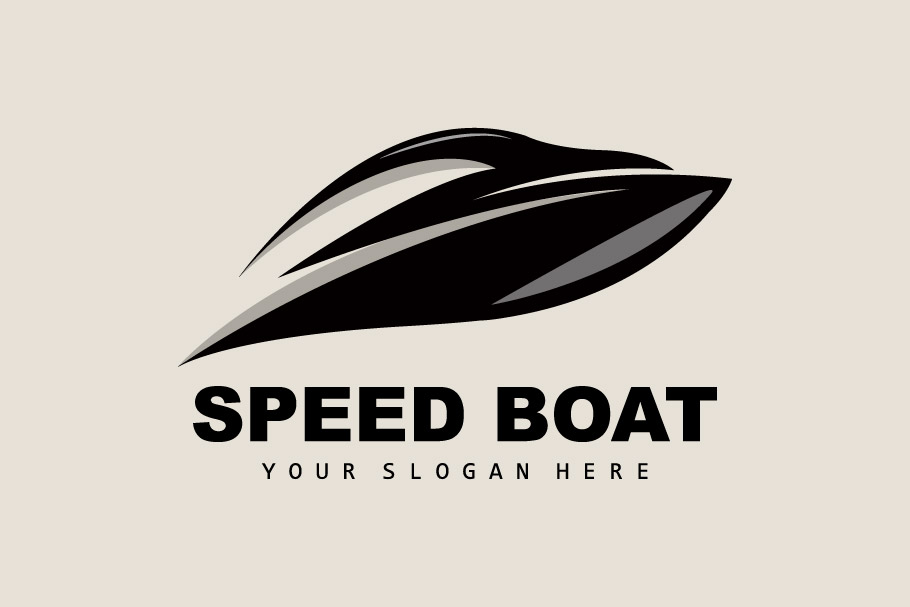Speedboat logo vector sea ship design V10