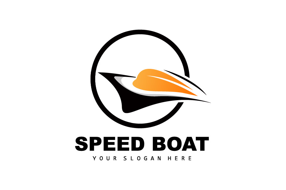 Speedboat logo vector sea ship design V12