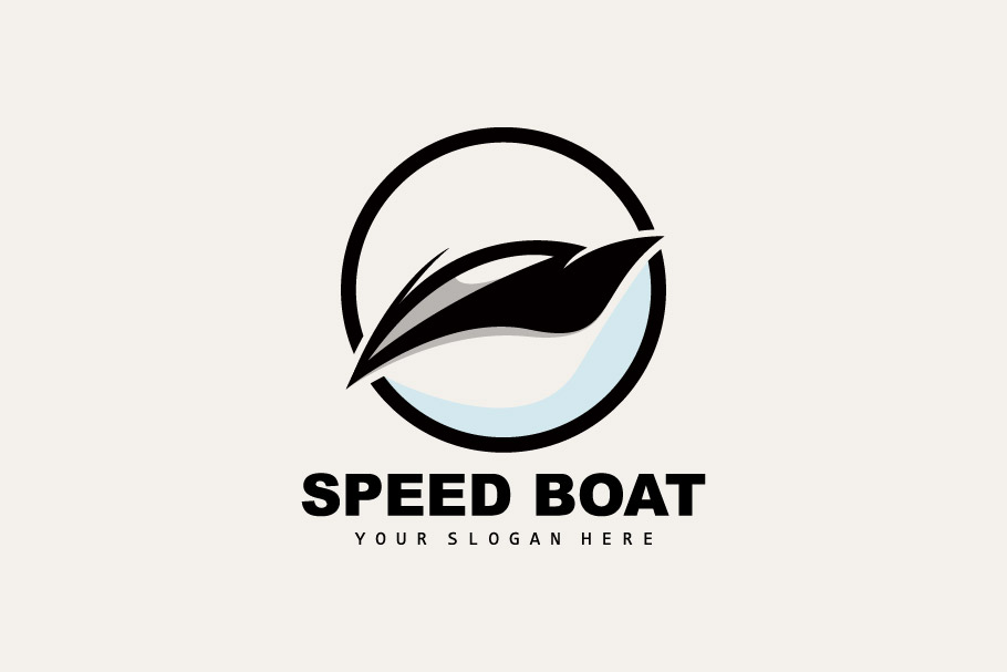 Speedboat logo vector sea ship design V13
