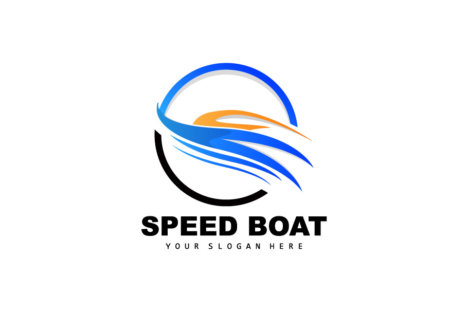 Speedboat logo vector sea ship design 14
