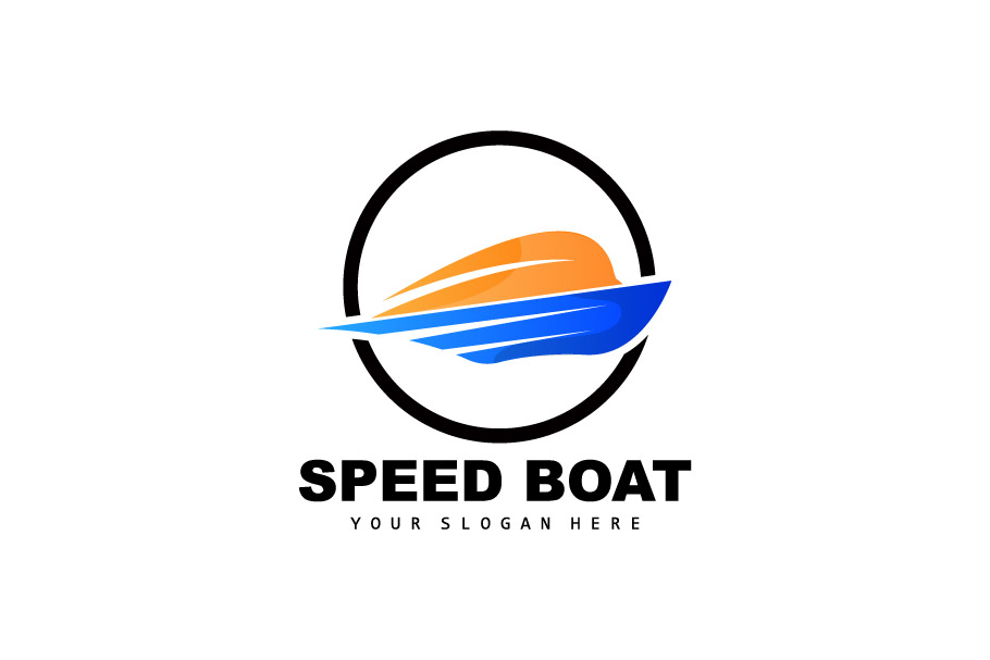 Speedboat logo vector sea ship design V16