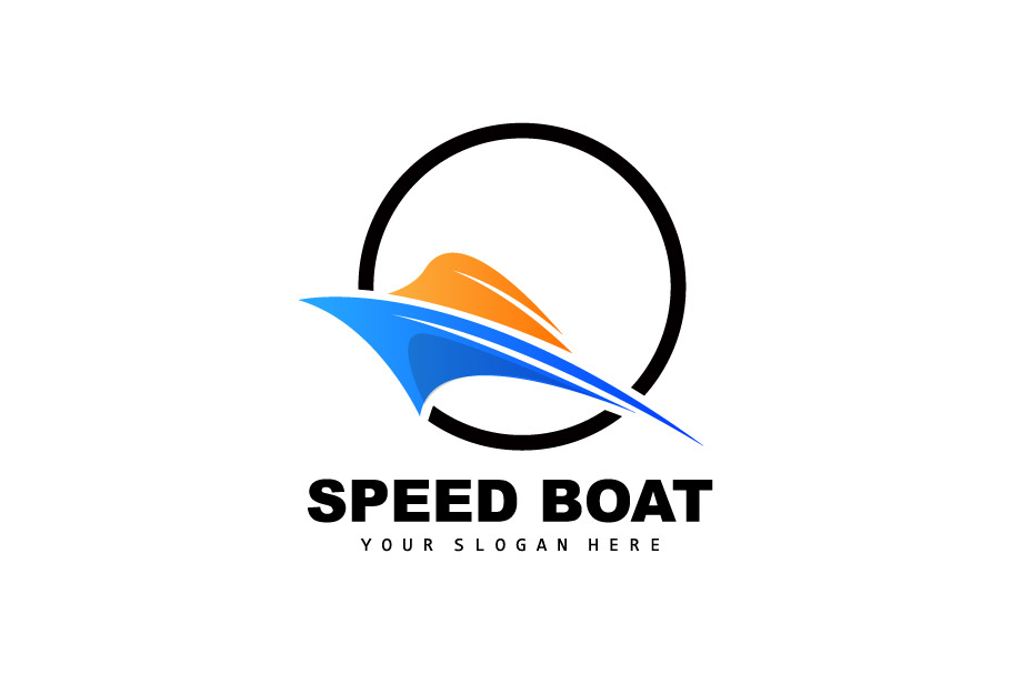 Speedboat logo vector sea ship design V18